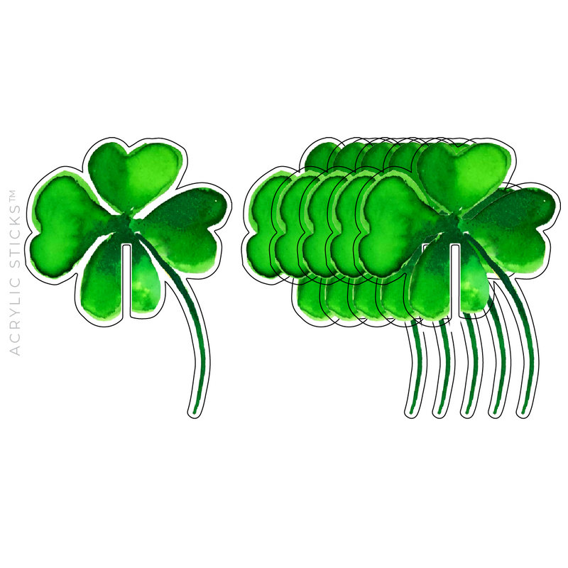 FOUR LEAF CLOVER ACRYLIC DRINK CLIPS
