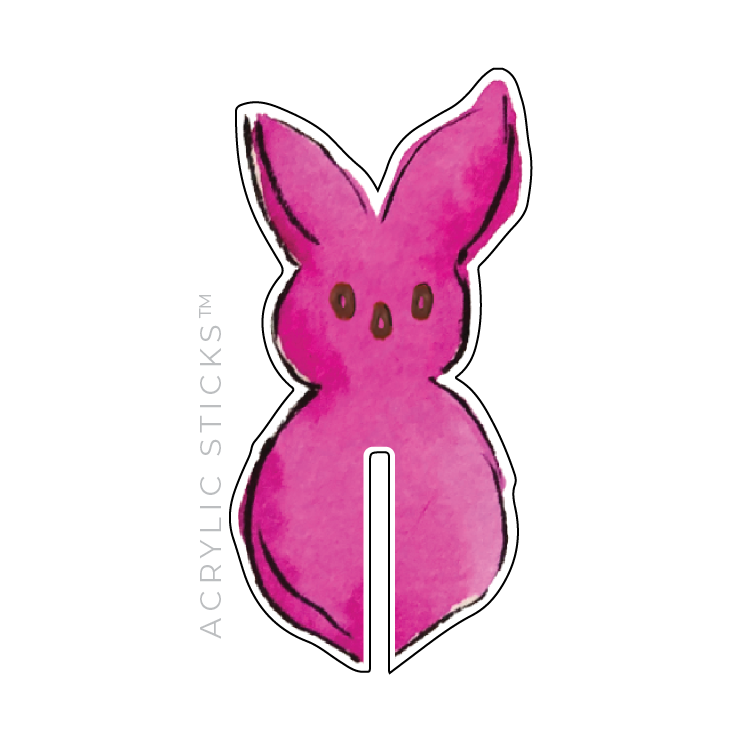 PEEP BUNNY ACRYLIC DRINK CLIPS