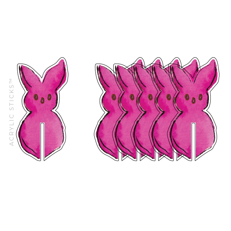 PEEP BUNNY ACRYLIC DRINK CLIPS