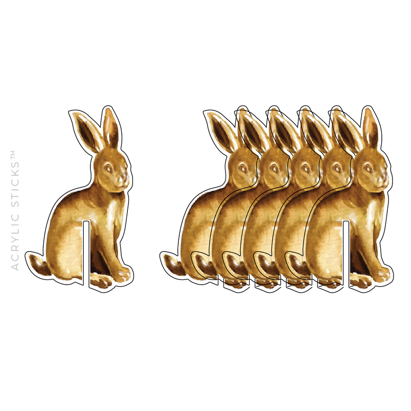 GOLDEN BUNNY ACRLIC DRINK CLIPS