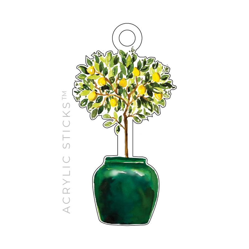 LEMON TREE TOPIARY ACRYLIC GIFT TAG