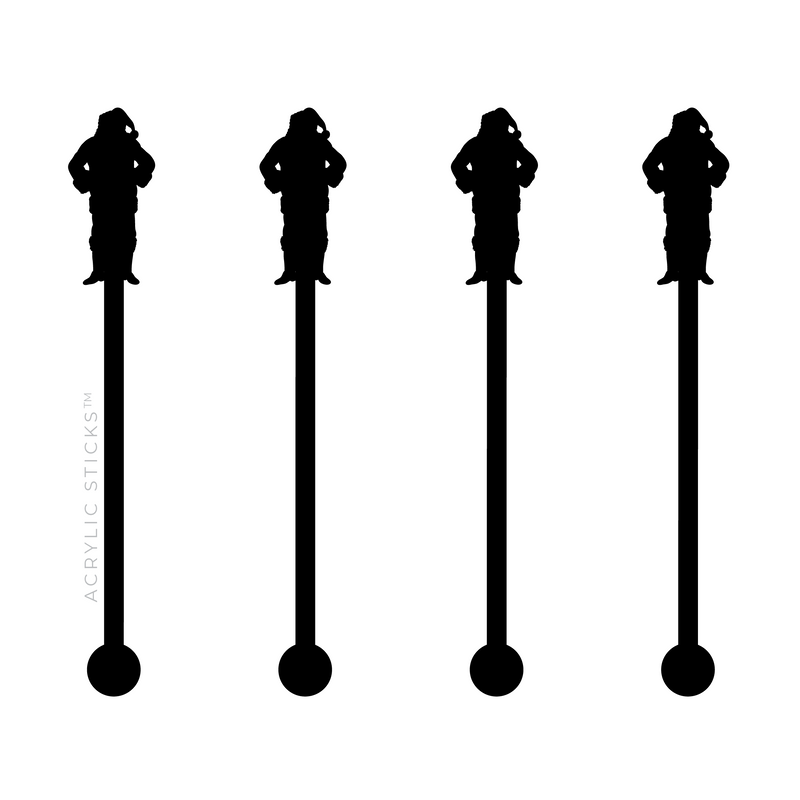 SAINT NICK BLACK ACRYLIC STIR STICKS