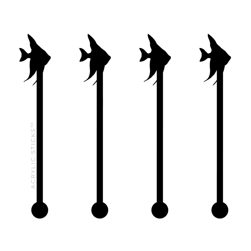 ANGELFISH BLACK ACRYLIC STIR STICKS