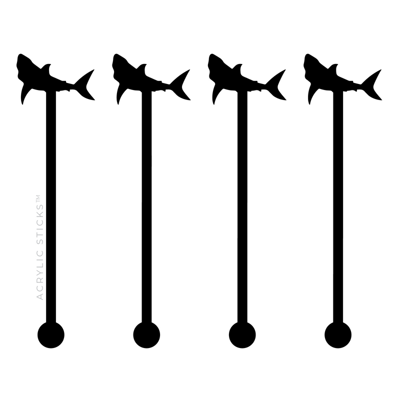 SHARK BLACK ACRYLIC STIR STICKS