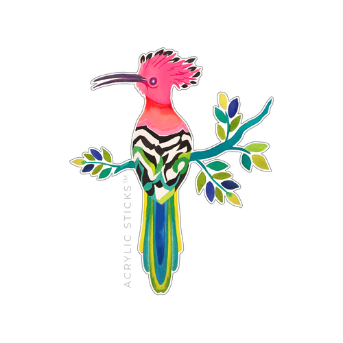EXOTIC PERCHING BIRD ACRYLIC FLAT LAY ACCESSORY