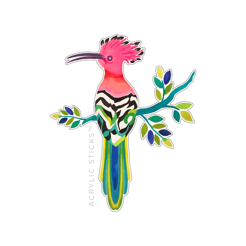 EXOTIC PERCHING BIRD ACRYLIC FLAT LAY ACCESSORY