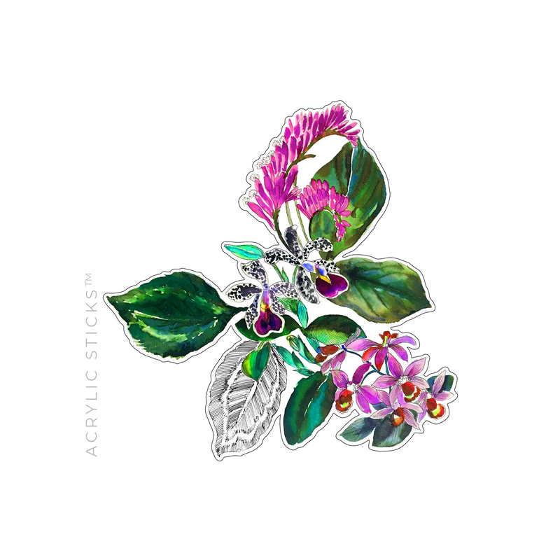 EXOTIC ORCHIDS ACRYLIC FLAT LAY ACCESSORY