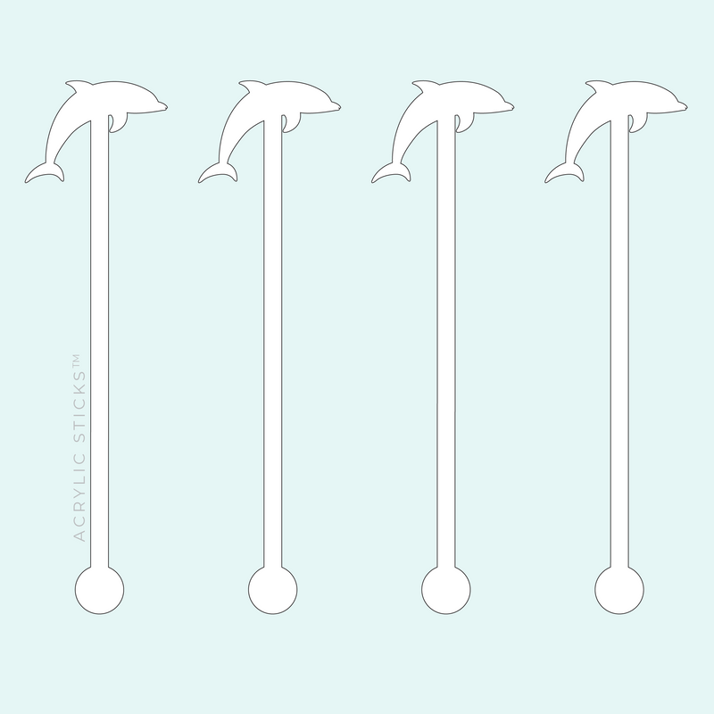 DOLPHIN WHITE ACRYLIC STIR STICKS