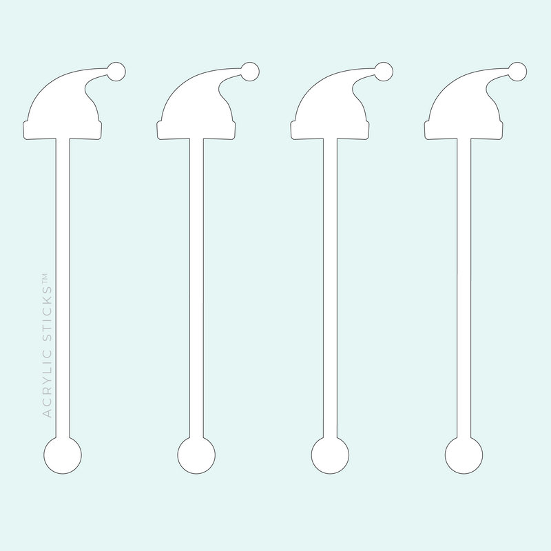 KRISS KRINGLE HAT WHITE ACRYLIC STIR STICKS