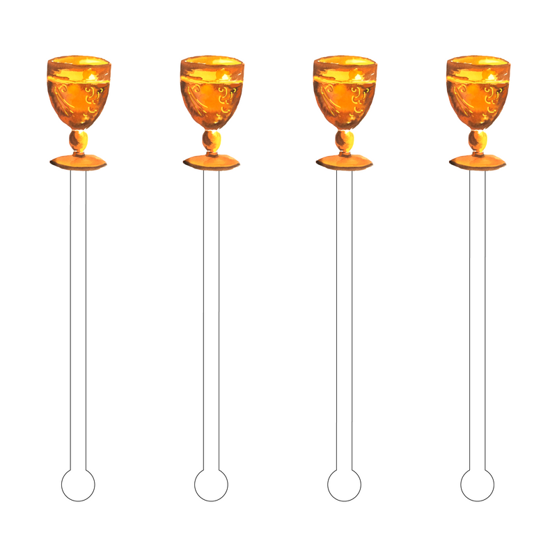 ORANGE GOBLET ACRYLIC STIR STICKS