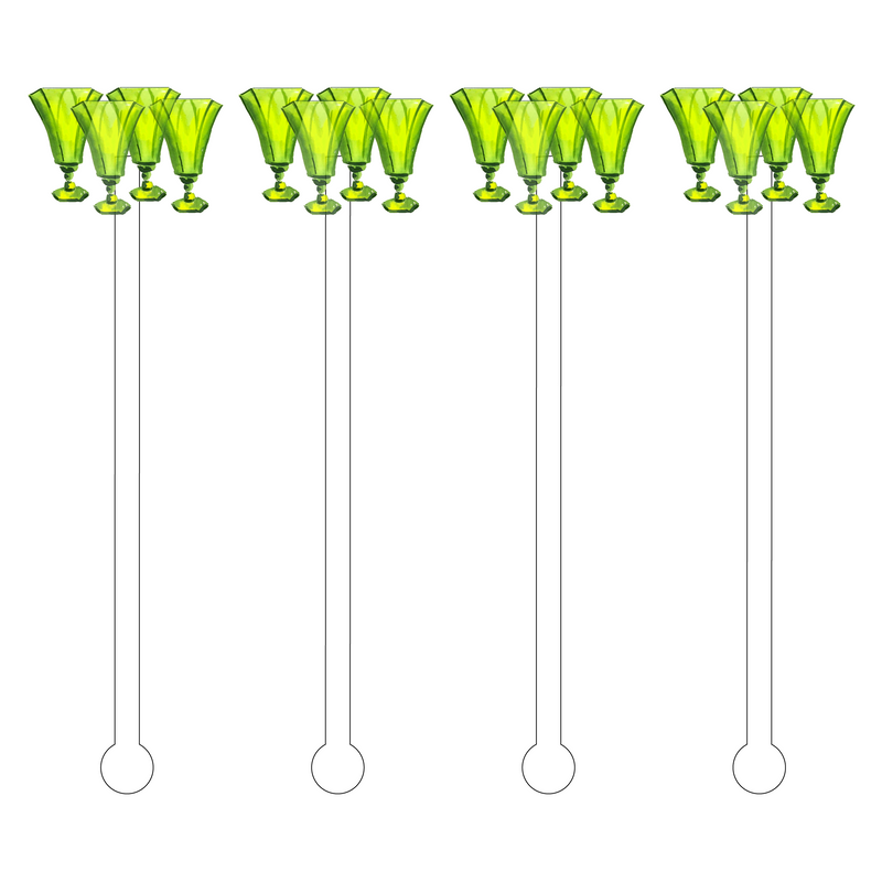 GREEN EVERYDAY GLASSWARE ACRYLIC STIR STICKS