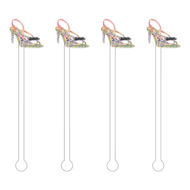 FLORAL STRAPPY SANDAL ACRYLIC STIR STICKS*