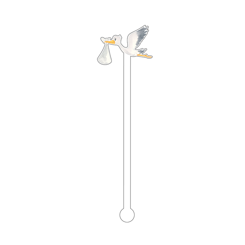WHITE STORK ACRYLIC STIR STICK