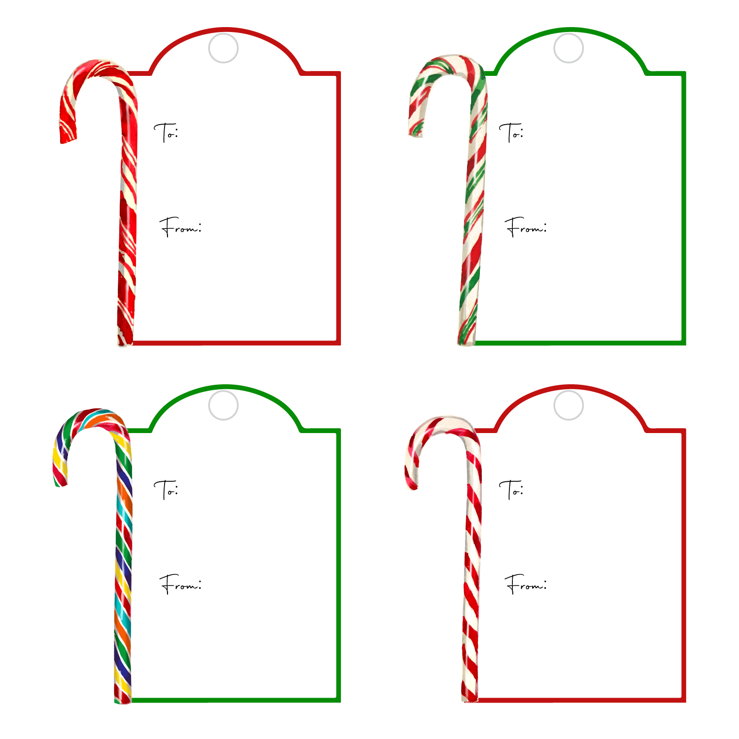 CANDY CANES WRITABLE ACRYLIC GIFT TAG COMBO – XO ACRYLICS | ACRYLIC STICKS