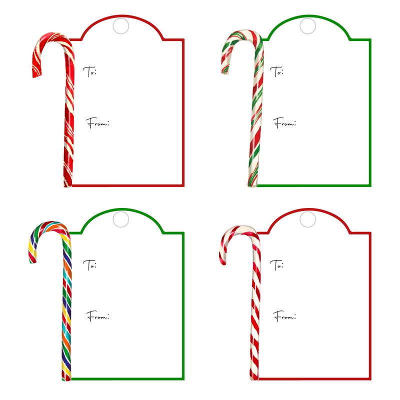 CANDY CANES WRITABLE ACRYLIC GIFT TAG COMBO