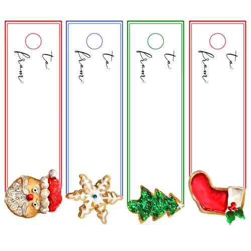 CHRISTMAS SUGAR COOKIES WRITABLE ACRYLIC GIFT TAG COMBO