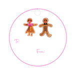GINGERBREAD BOY & GIRL ROUND WRITABLE ACRYLIC GIFT TAG