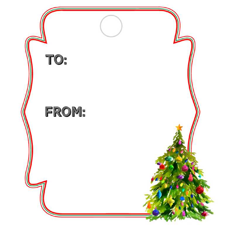 CHRISTMAS TREE WRITABLE ACRYLIC GIFT TAG