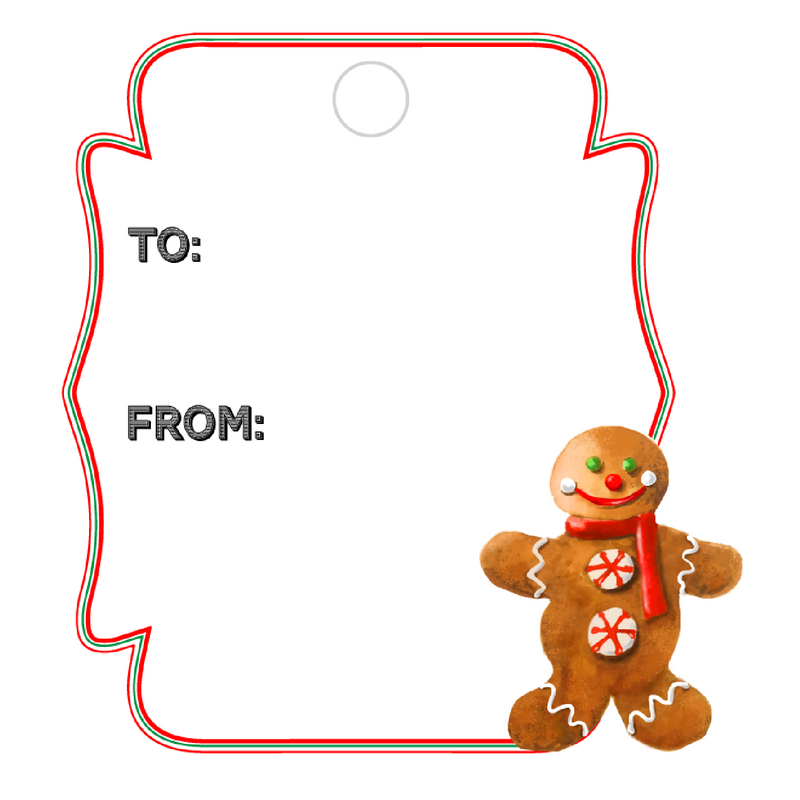 GINGERBREAD MAN WRITABLE ACRYLIC GIFT TAG