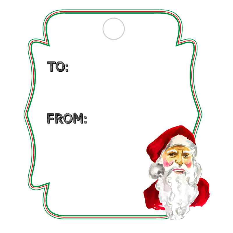 CLASSIC SANTA WRITABLE ACRYLIC GIFT TAG