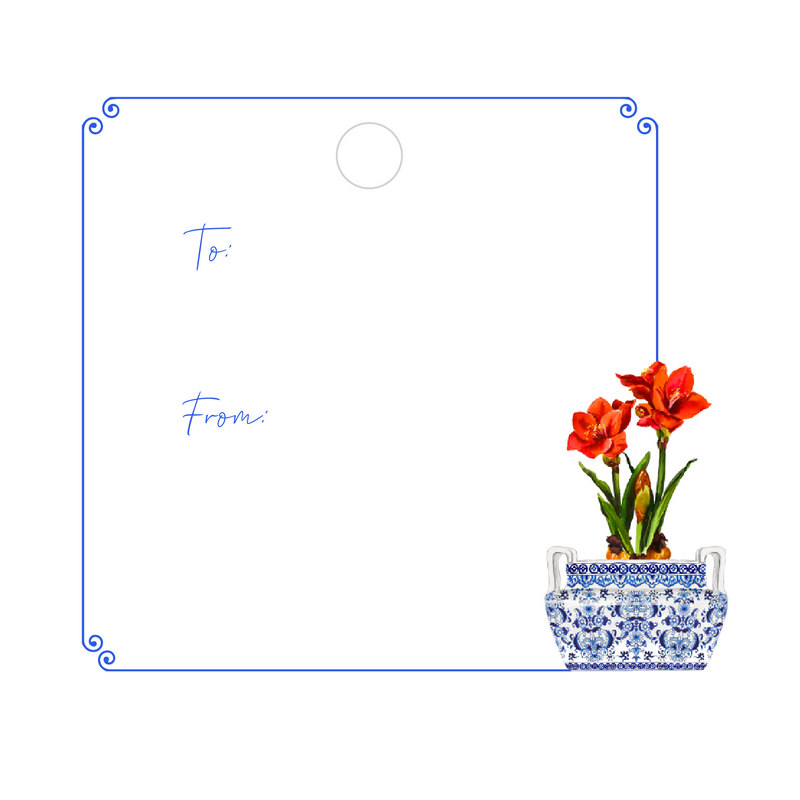 CHRISTMAS AMARYLLIS WRITABLE ACRYLIC GIFT TAG