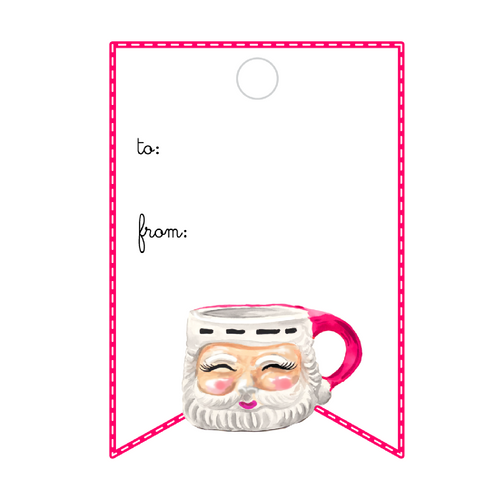 JUST JOLLY SANTA WRITABLE ACRYLIC GIFT TAG