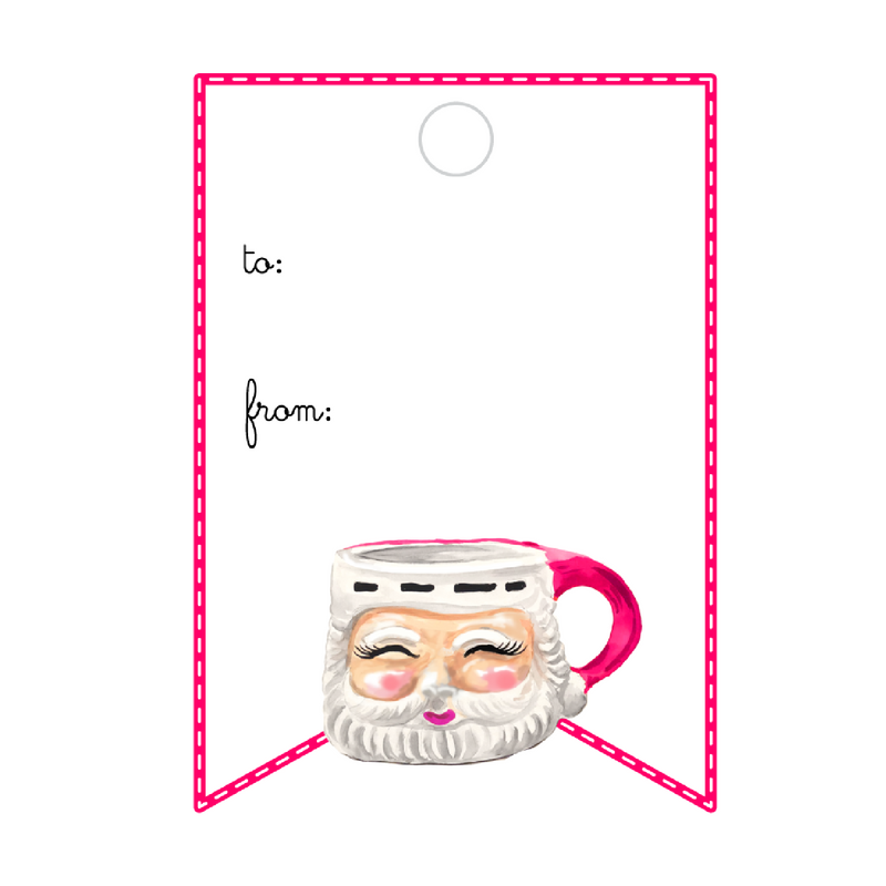 JUST JOLLY SANTA WRITABLE ACRYLIC GIFT TAG