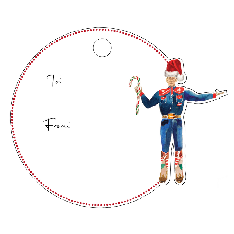 XMAS BIG TEX WRITABLE ACRYLIC GIFT TAG