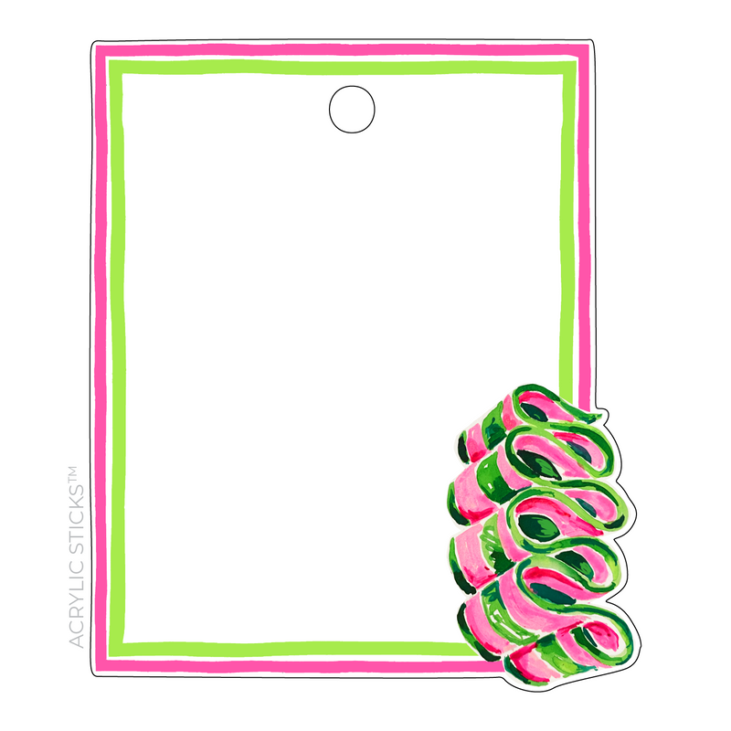 LIME RIBBON CANDY WRITABLE ACRYLIC GIFT TAG