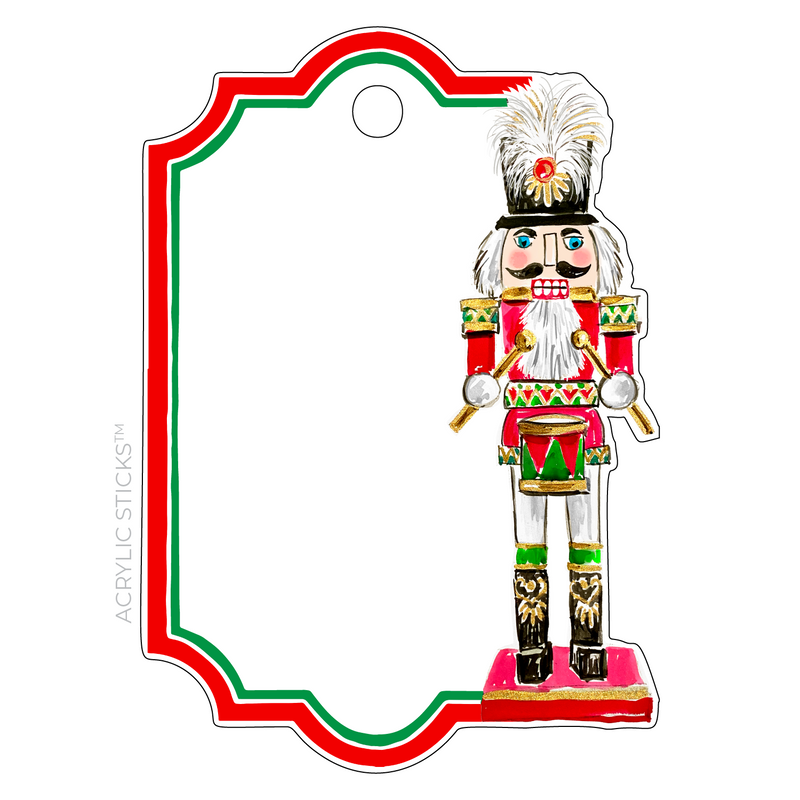 STAN THE CLASSIC NUTCRACKER WRITABLE ACRYLIC GIFT TAG